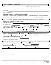 Document preview: BFA Form 775 Rental Verification Request - New Hampshire