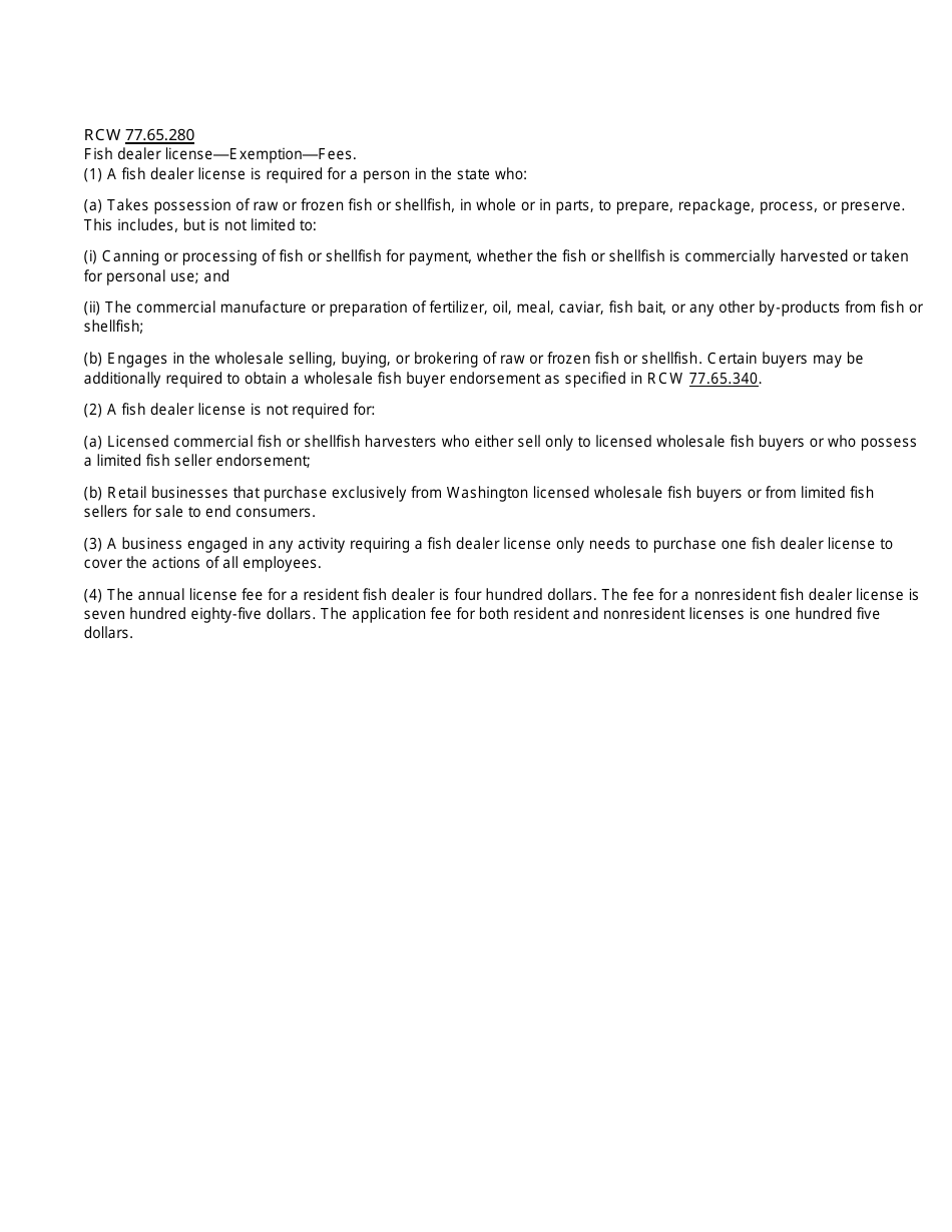 Form WDFW-802 Application for Fish Dealer License - Washington, Page 2