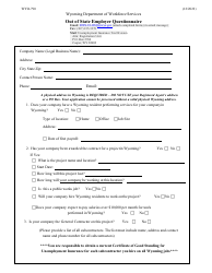 Document preview: Form WYO-790 Out of State Employer Questionnaire - Wyoming