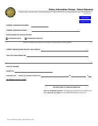 Document preview: Notary Information Change - Name/Signature - Oregon