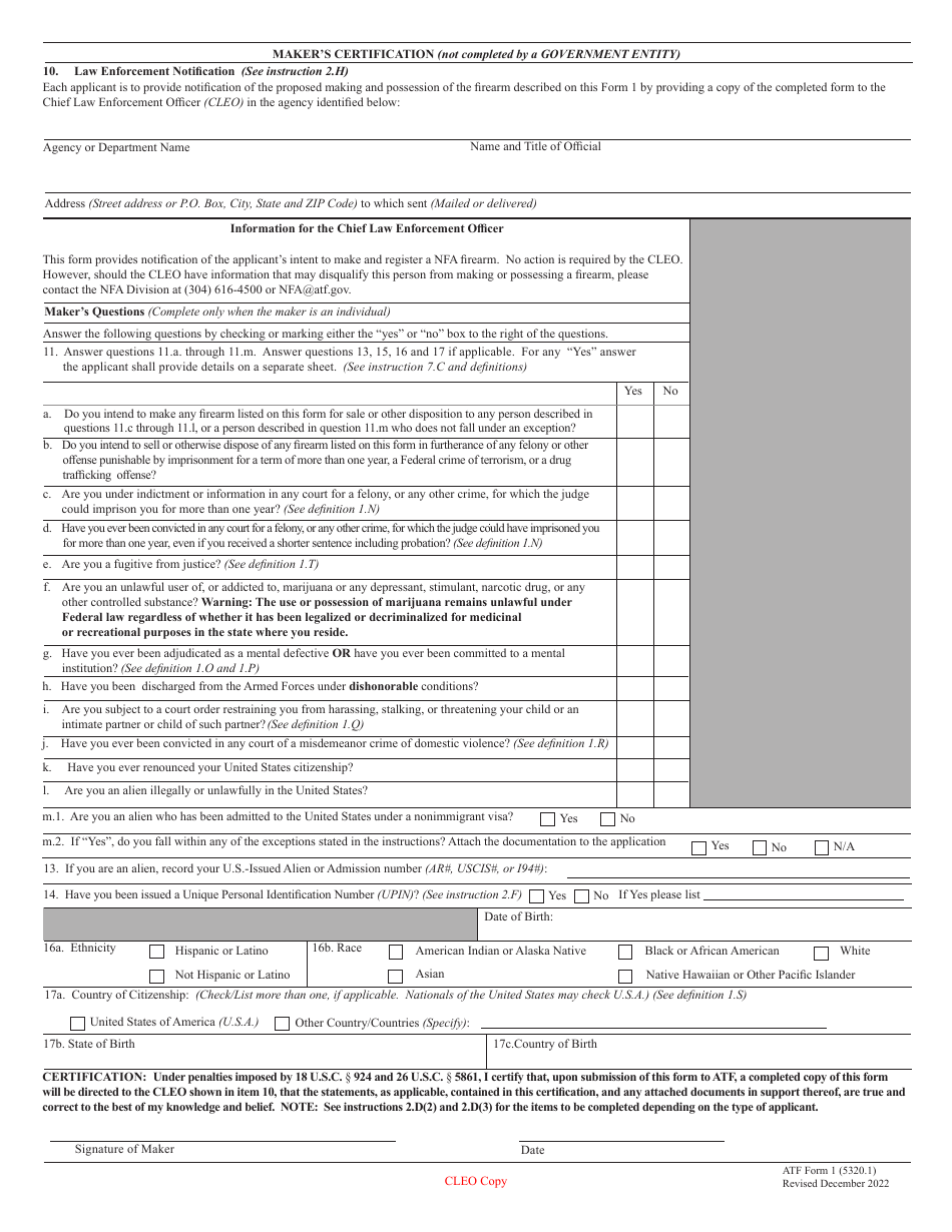ATF Form 1 (5320.1) - Fill Out, Sign Online and Download Fillable PDF ...