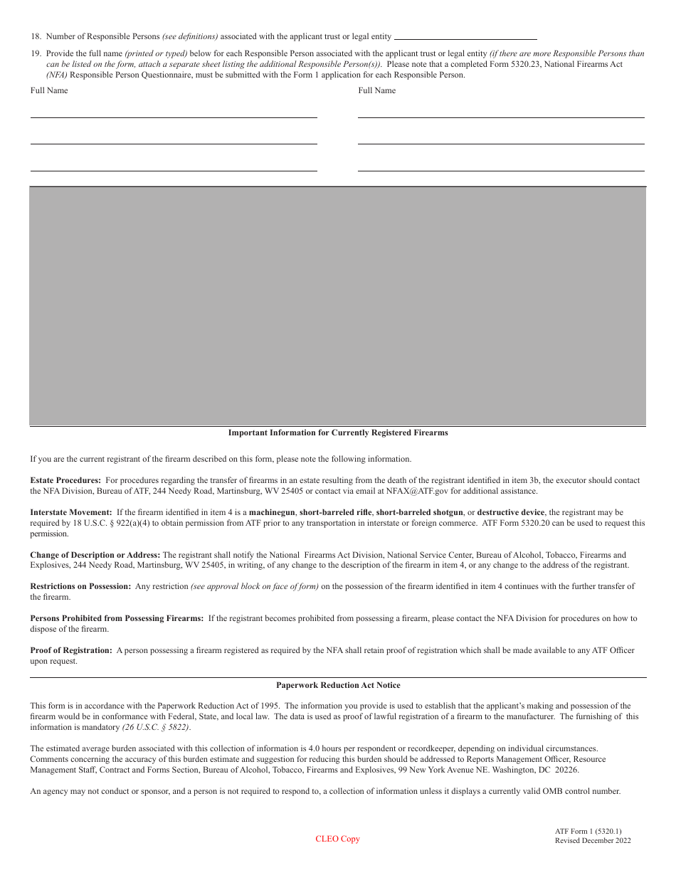 ATF Form 1 (5320.1) Application to Make and Register a Firearm, Page 13