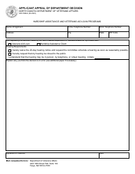 Form SFN58964 Applicant Appeal of Department Decision - North Dakota