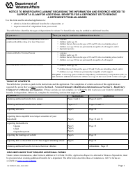 Document preview: VA Form 21-686C Application Request to Add and/or Remove Dependents