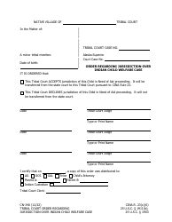 Document preview: Form CN-340 Tribal Court Order Regarding Jurisdiction Over Indian Child Welfare Case - Alaska