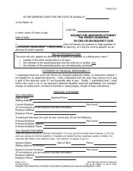 Form CP-410 Request for Appointed Attorney for Parent/Guardian in Cina or Delinquency Case - Alaska