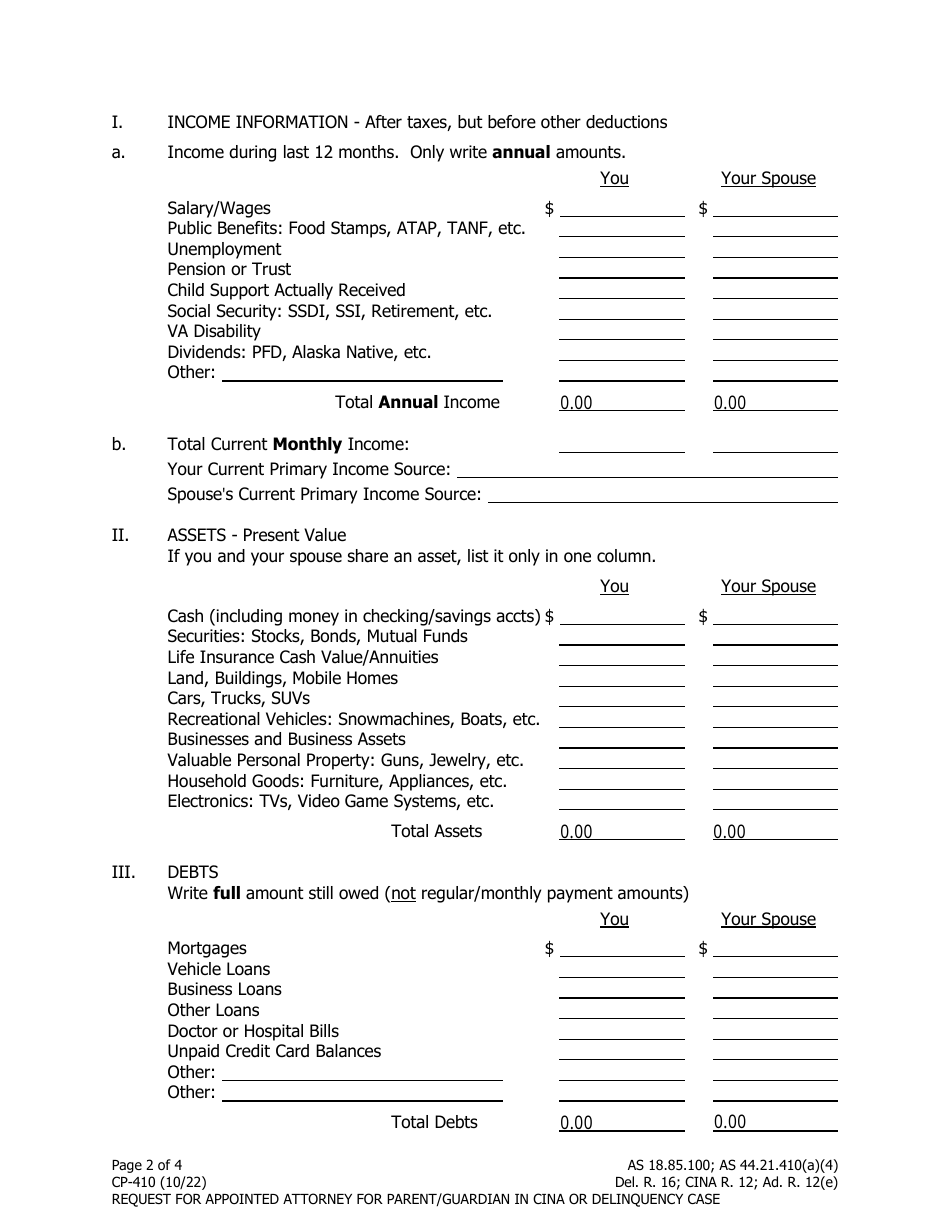 Form CP-410 Download Fillable PDF or Fill Online Request for Appointed ...