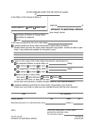 Form CIV-702 Affidavit of Additional Service - Alaska