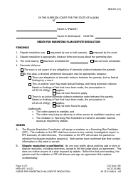 Form MED-407 Order for Parenting Plan Dispute Resolution - Alaska