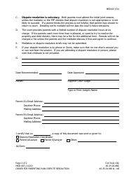 Form MED-407 Order for Parenting Plan Dispute Resolution - Alaska, Page 2