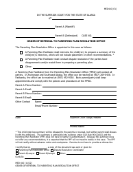 Form MED-410 Order of Referral to Parenting Plan Resolution Office - Alaska