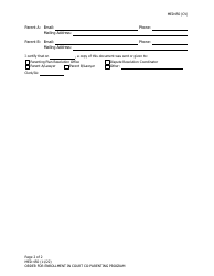 Form MED-450 Order for Enrollment in Court Co-parenting Program - Alaska, Page 2