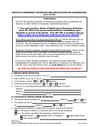 Document preview: Form MC-105 Notice of Emergency Detention and Application for Examination - Alaska