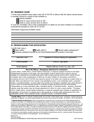 Form MC-105 Notice of Emergency Detention and Application for Examination - Alaska, Page 2