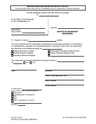 Form MC-415 Notice of Voluntary Admission - Alaska