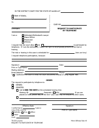Document preview: Form TR-525 Request to Participate by Telephone - Alaska