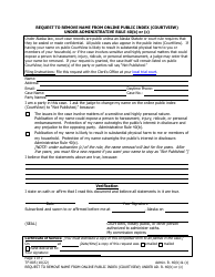 Form TF-805 Request to Remove Name From Online Public Index (Courtview) Under Administrative Rule 40(B) or (C) - Alaska