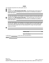 Form TF-805 Request to Remove Name From Online Public Index (Courtview) Under Administrative Rule 40(B) or (C) - Alaska, Page 2