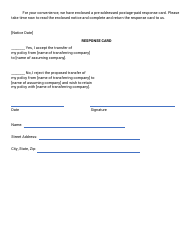 Assumption Reinsurance - Notice of Transfer - Nebraska, Page 3