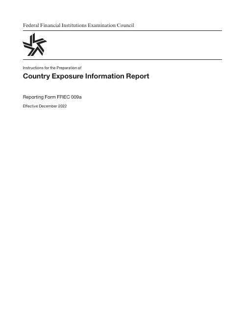 Instructions for Form FFIEC009A Country Exposure Information Report