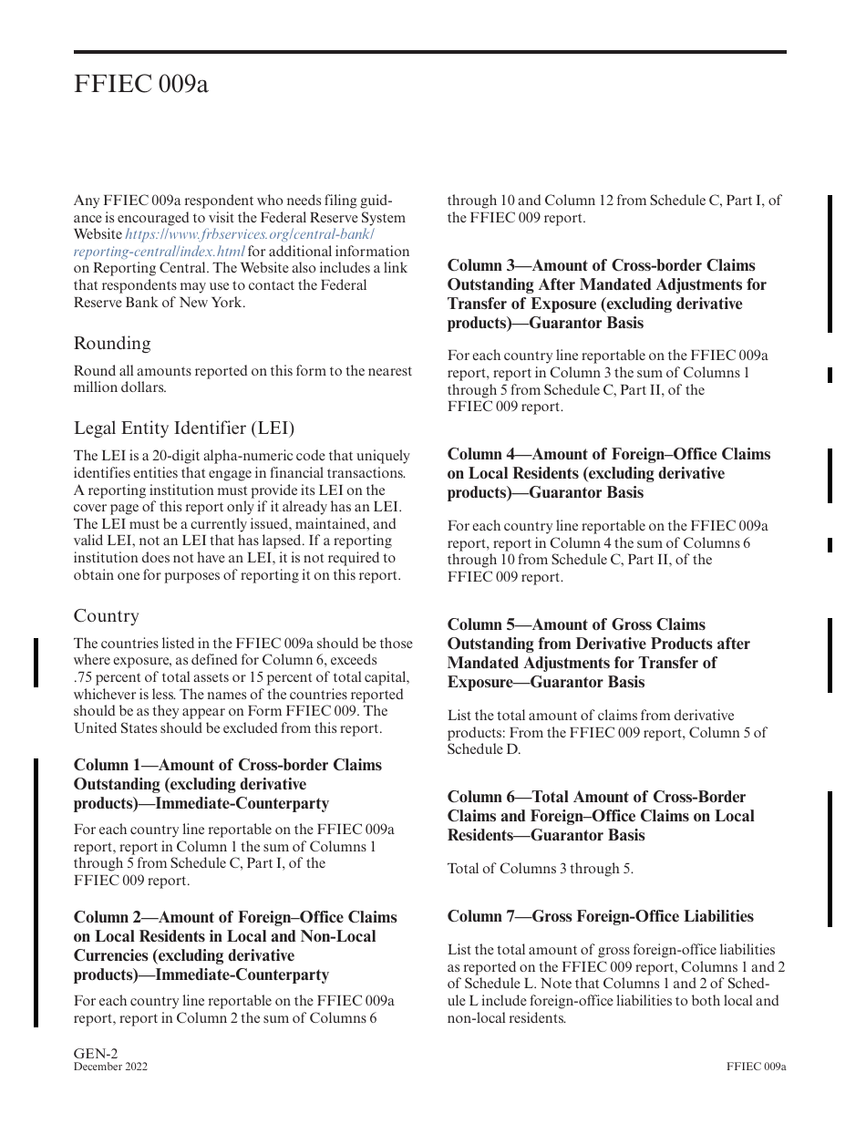 Instructions for Form FFIEC009A Country Exposure Information Report, Page 4