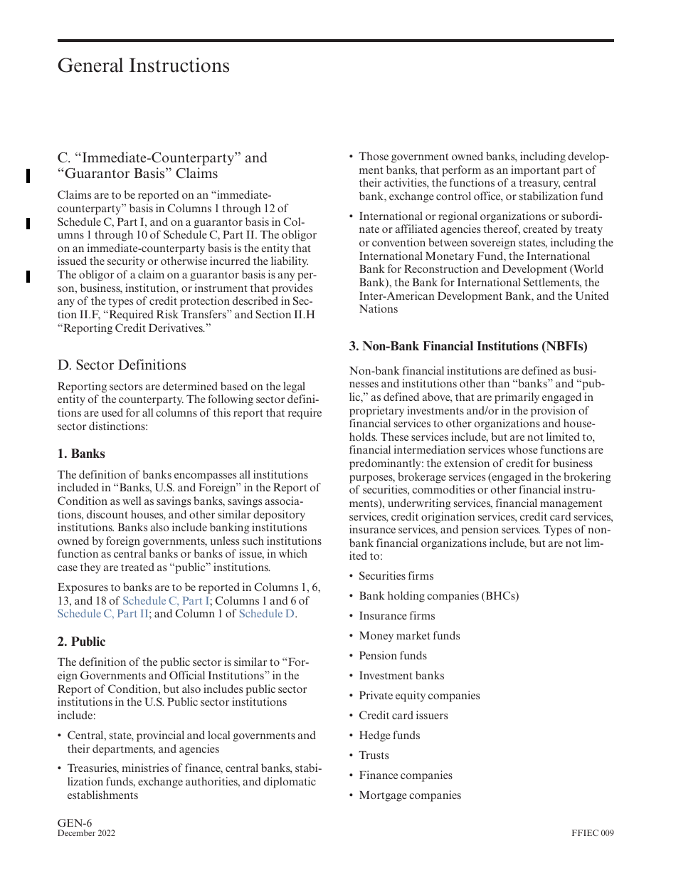 Instructions for Form FFIEC009 Country Exposure Report, Page 10