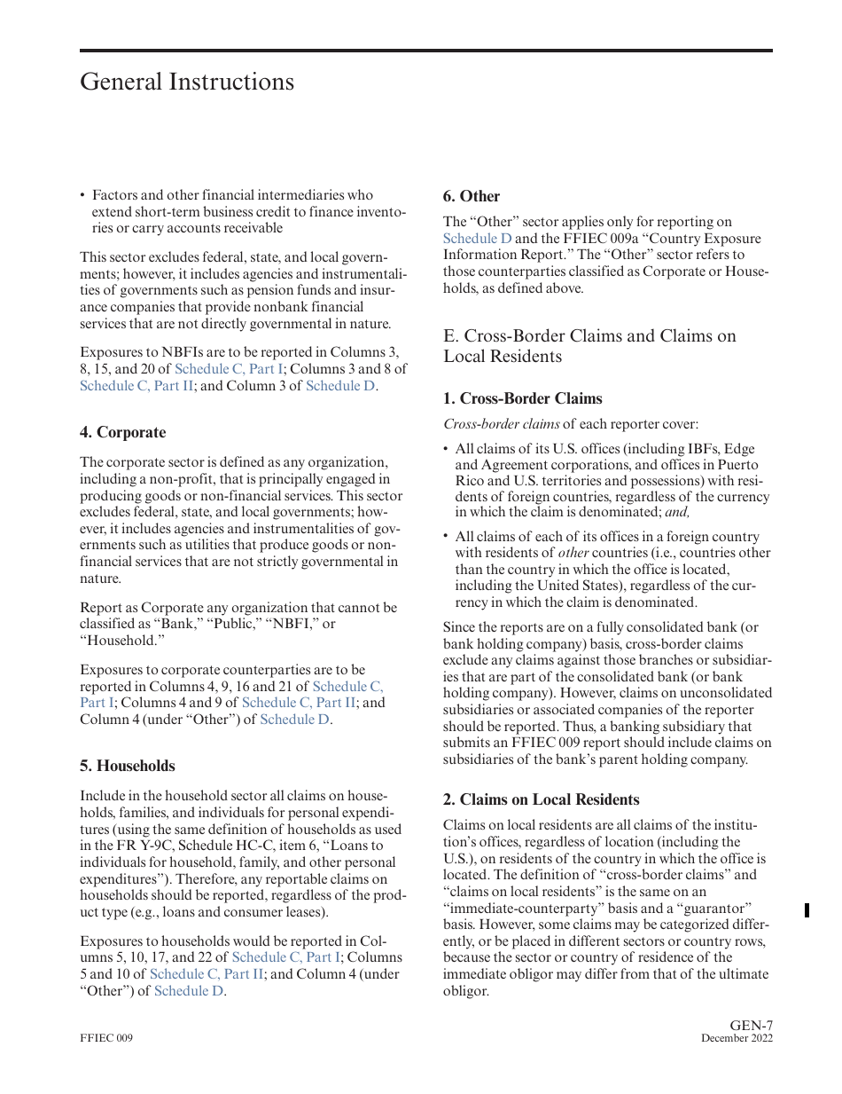 Instructions for Form FFIEC009 Country Exposure Report, Page 11