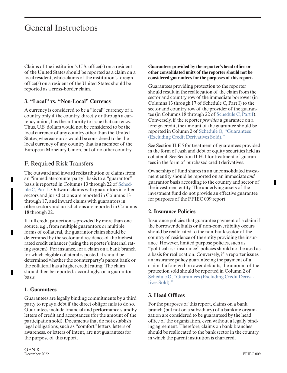 Instructions for Form FFIEC009 Country Exposure Report, Page 12