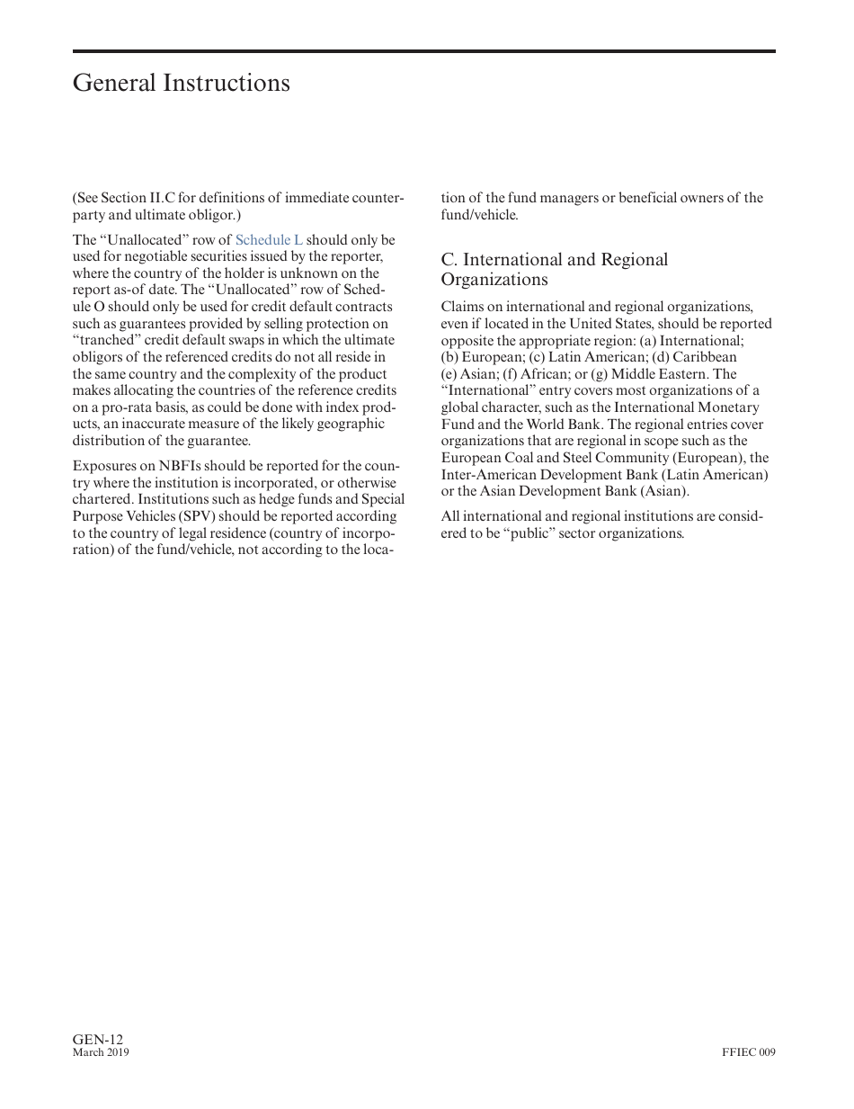 Instructions for Form FFIEC009 Country Exposure Report, Page 16