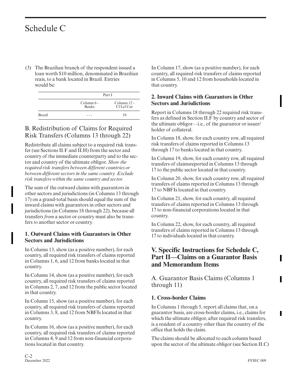 Instructions for Form FFIEC009 Country Exposure Report, Page 18