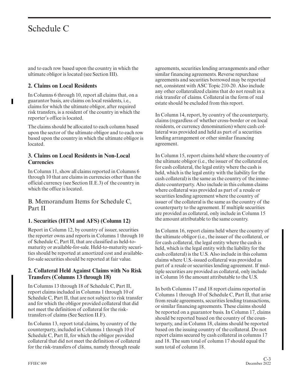 Instructions for Form FFIEC009 Country Exposure Report, Page 19