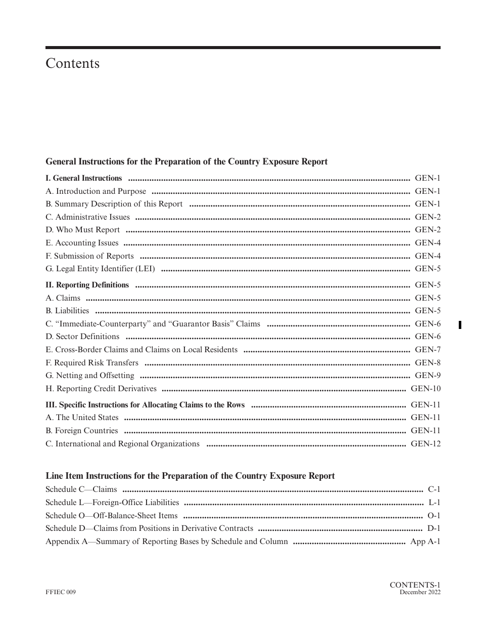 Instructions for Form FFIEC009 Country Exposure Report, Page 3