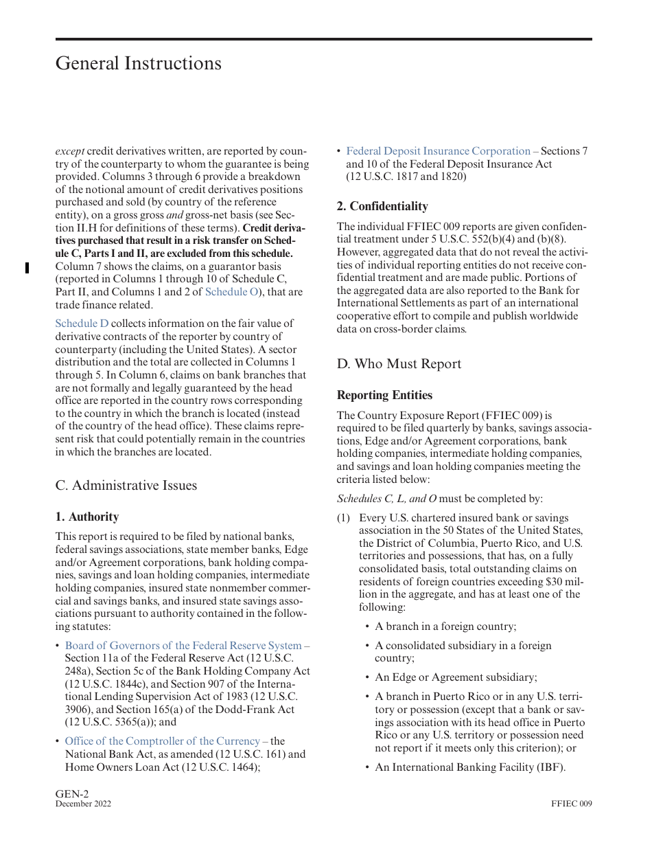 Instructions for Form FFIEC009 Country Exposure Report, Page 6