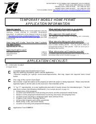 Temporary Mobile Home Permit Application - Stanislaus County, California