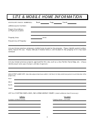 Temporary Mobile Home Permit Application - Stanislaus County, California, Page 5