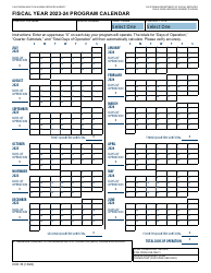 Document preview: Form CCD33 Program Calendar - California, 2024