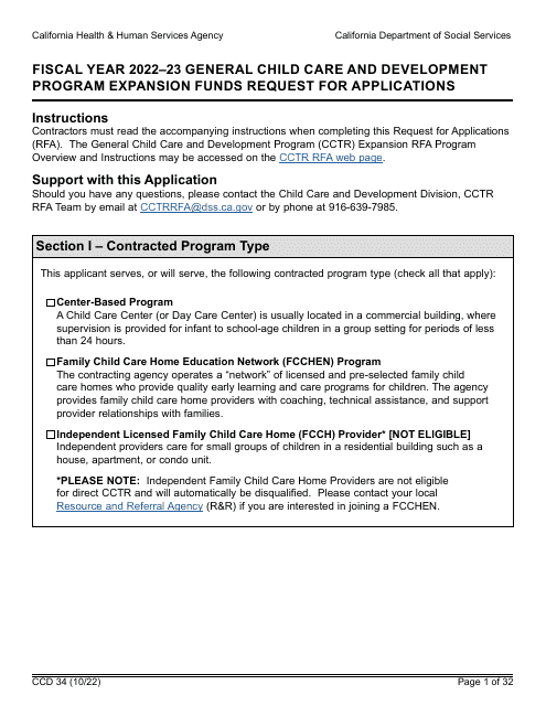 Form CCD34 2023 Printable Pdf