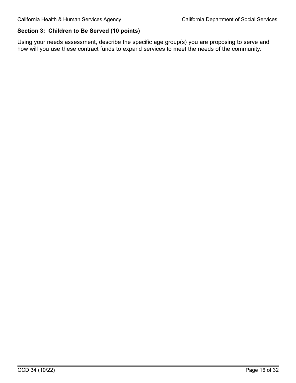 Form CCD34 General Child Care and Development Program Expansion Funds Request for Applications - California, Page 16