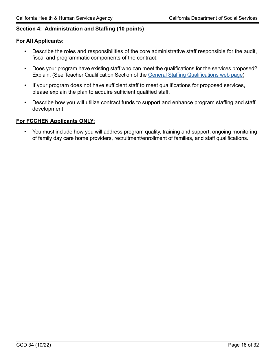 Form CCD34 General Child Care and Development Program Expansion Funds Request for Applications - California, Page 18