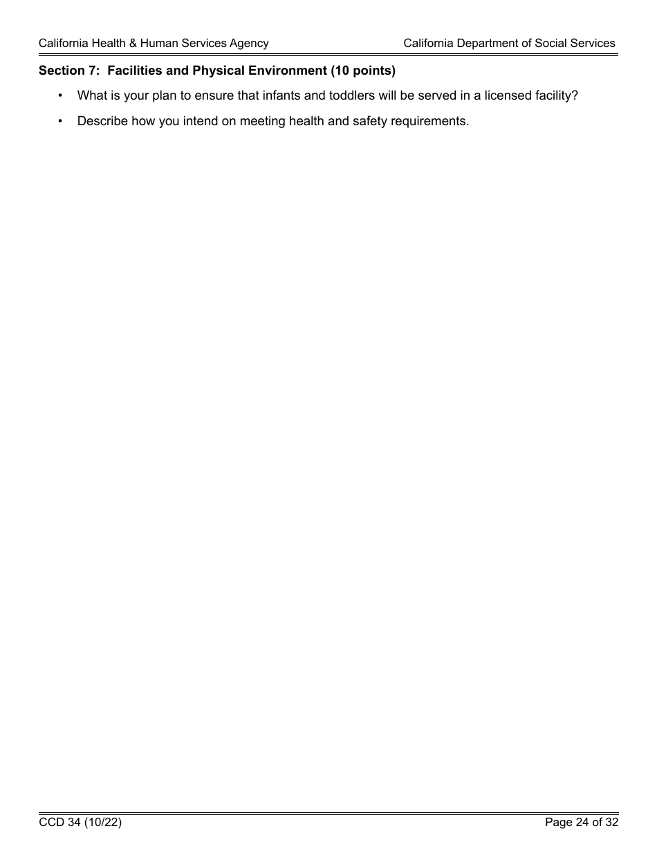 Form CCD34 General Child Care and Development Program Expansion Funds Request for Applications - California, Page 24