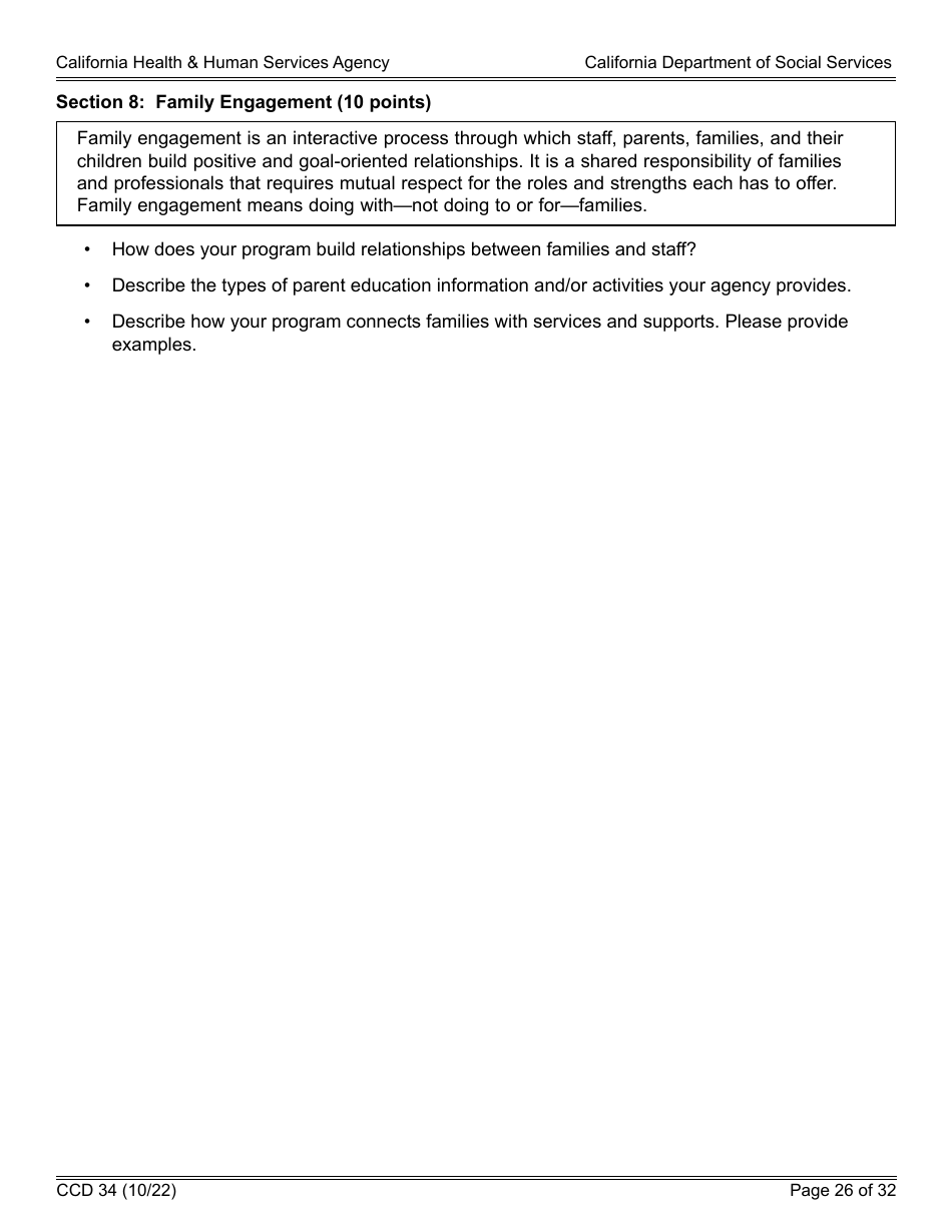 Form CCD34 General Child Care and Development Program Expansion Funds Request for Applications - California, Page 26