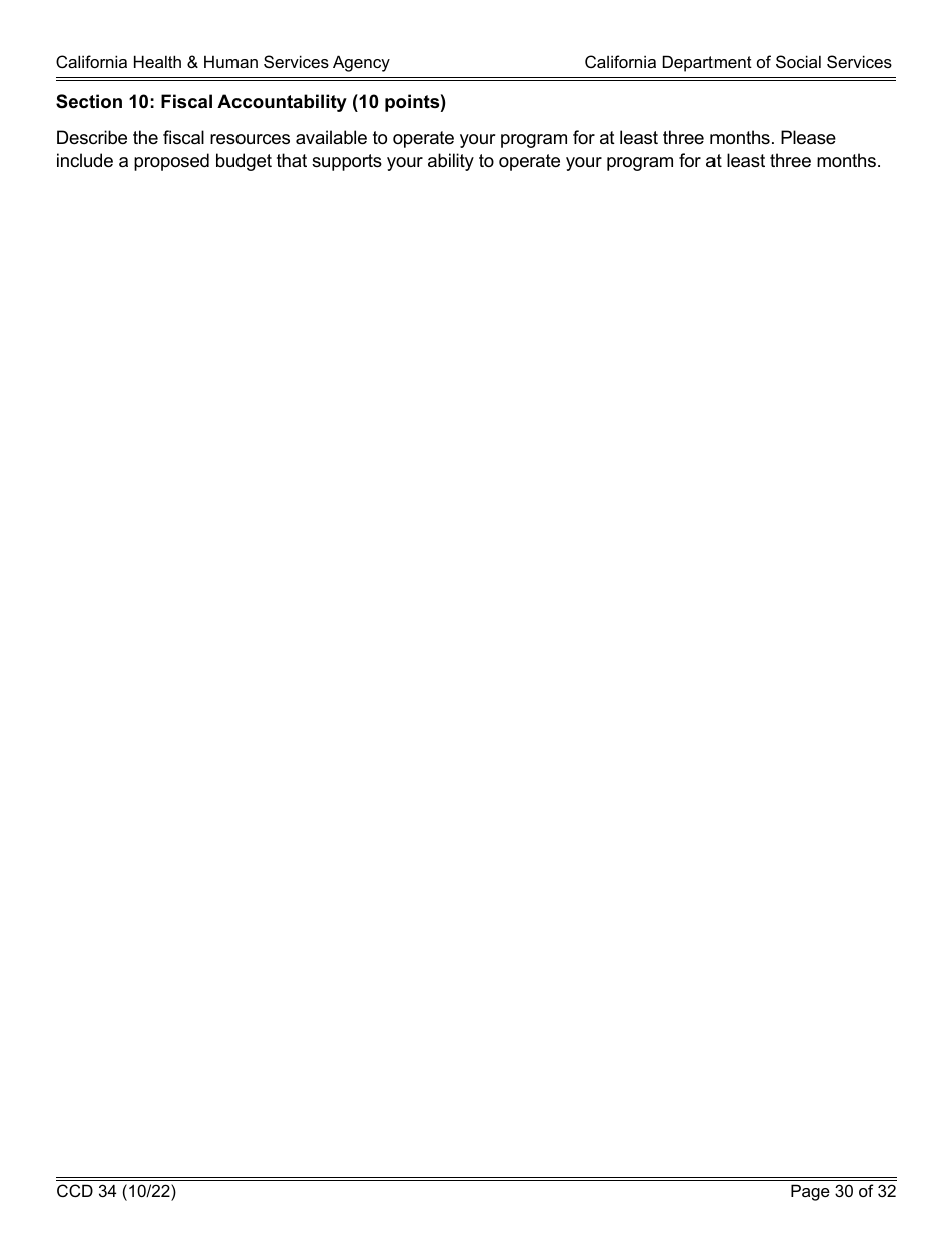Form CCD34 General Child Care and Development Program Expansion Funds Request for Applications - California, Page 30