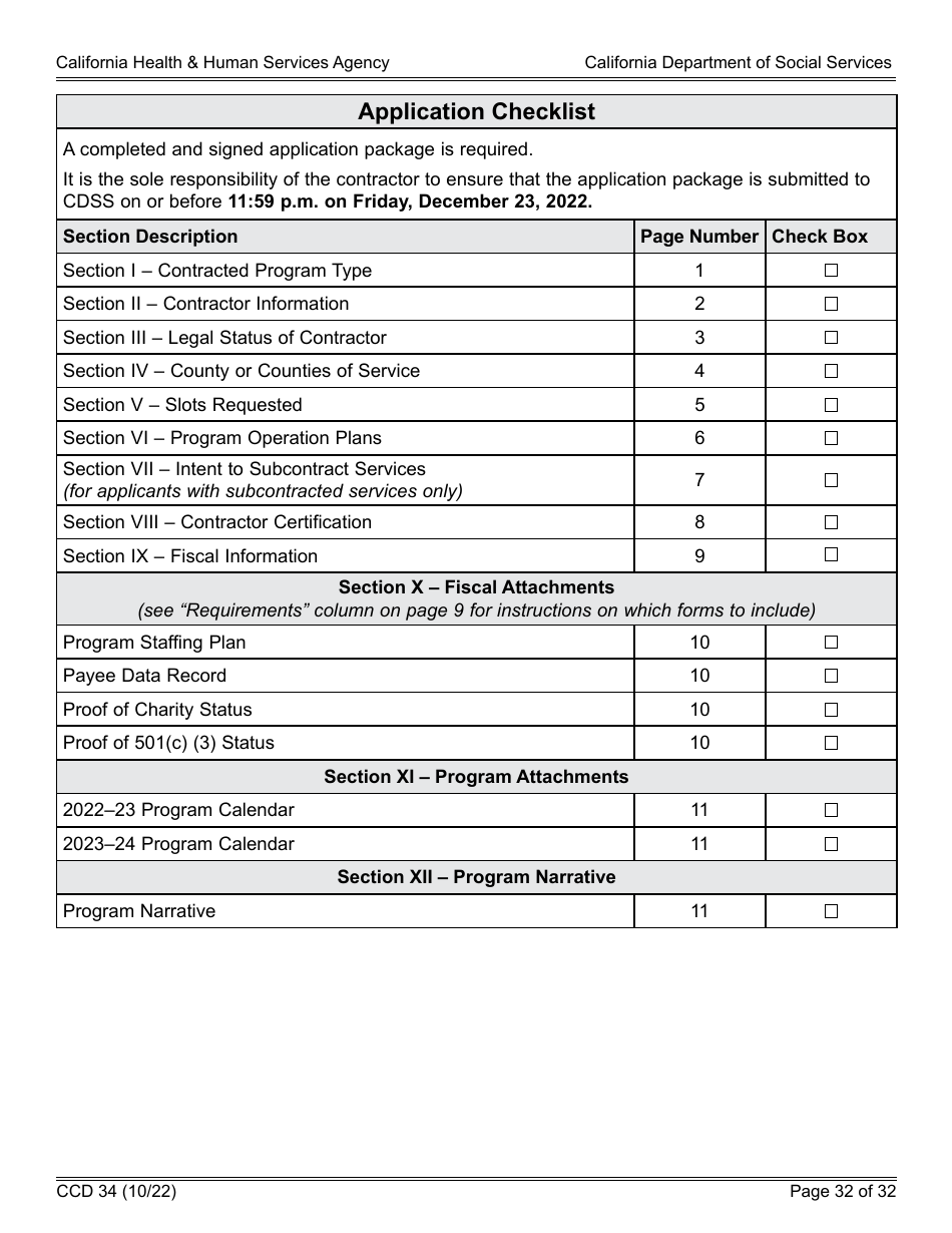 Form CCD34 General Child Care and Development Program Expansion Funds Request for Applications - California, Page 32
