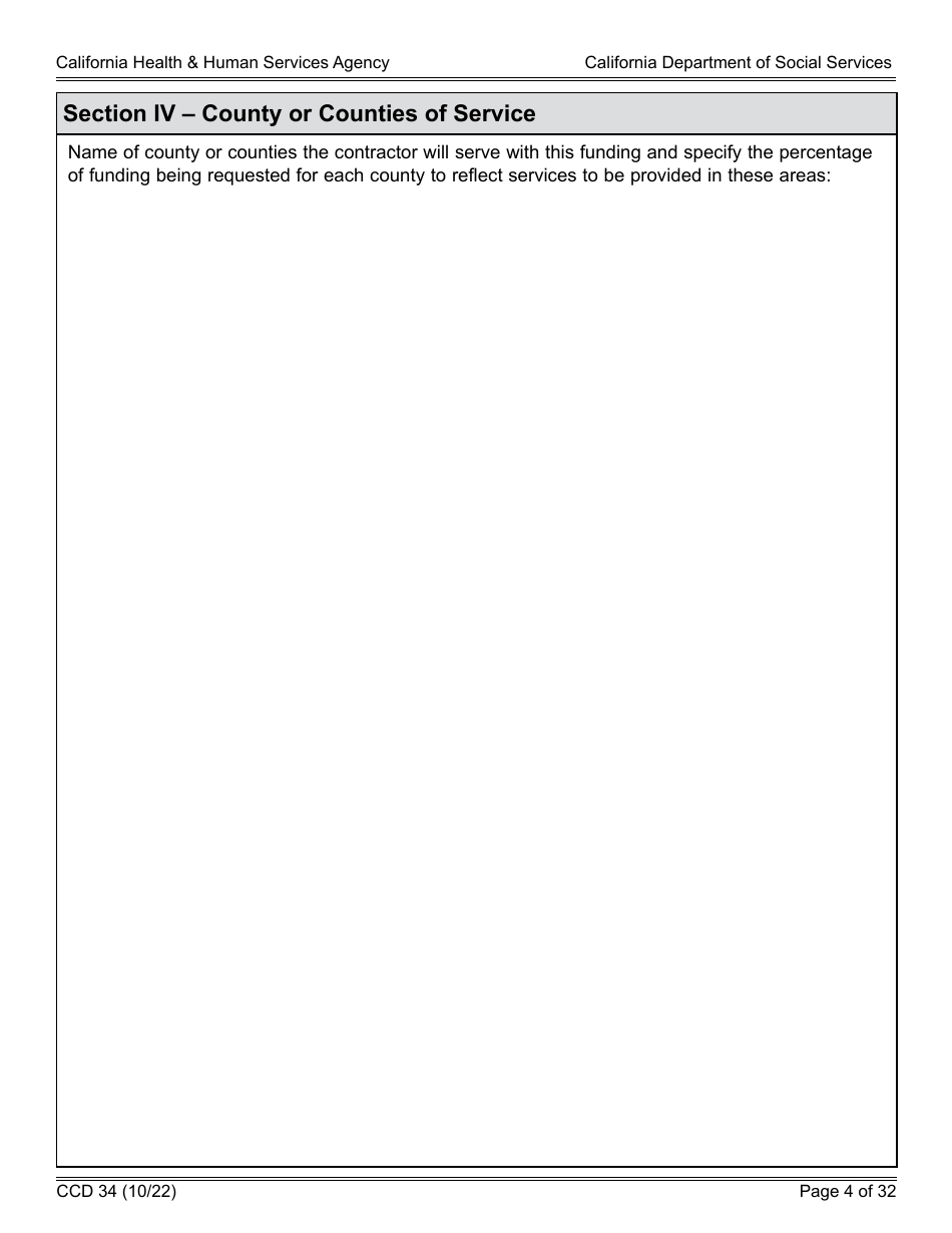 Form CCD34 General Child Care and Development Program Expansion Funds Request for Applications - California, Page 4