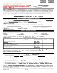 Formulario BOFE1 Informe De Violacion De La Ley Laboral - California (Spanish)
