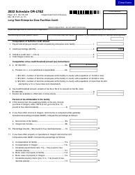 Document preview: Form 150-102-043 Schedule OR-LTEZ Long-Term Enterprise Zone Facilities Credit - Oregon