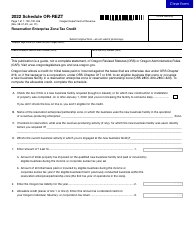 Document preview: Form 150-102-046 Schedule OR-REZT Reservation Enterprise Zone Tax Credit - Oregon