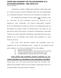 Order and Judgement Appointing Successor Guardian and Directing Final Report and Account - Nassau County, New York