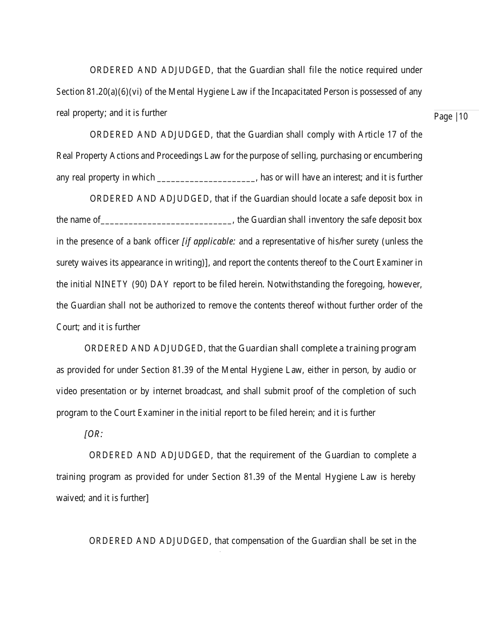 Order and Judgement Appointing Guardian - Nassau County, New York, Page 12