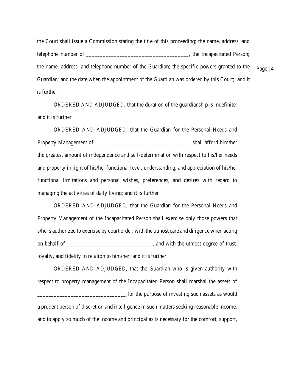 Order and Judgement Appointing Guardian - Nassau County, New York, Page 6